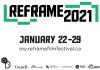 Peterborough's 2021 ReFrame Film Festival runs for a full week from January 22nd to 29th, with virtual screening of films. For the first time ever, the festival films will be available for anyone in Ontario to watch, after purchasing a festival pass or tickets. (Poster design: Jordan Bowden)