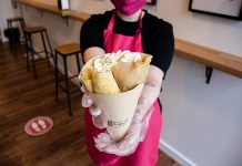 The Crepes of Wrath is a take-out restaurant in the former location of Hunter Street Books in downtown Peterborough that offers both sweet and savoury crepes. (Photo: Peterborough Downtown Business Improvement Area)