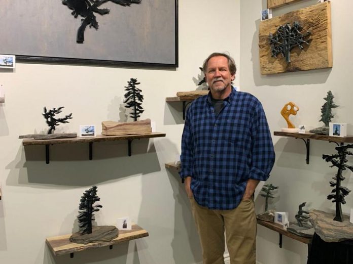 Sculptor Nick Leniuk with some of his artwork in Riverbend Studio. (Supplied photo)