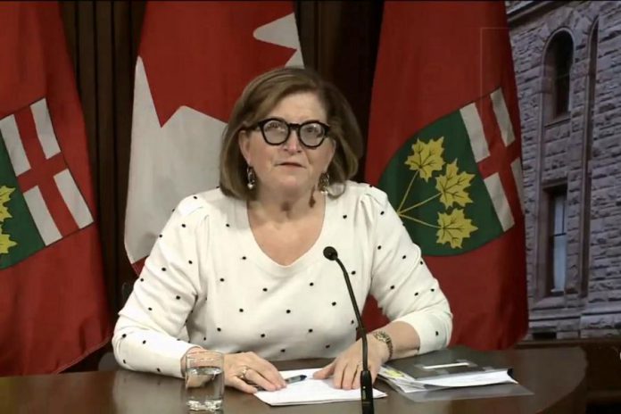 Dr. Barbara Yaffe, Ontario's deputy chief medical officer of health, provided an update on Ontario's COVID-19 situation at a media conference at Queen's Park on December 29, 2020. (CPAC screenshot)
