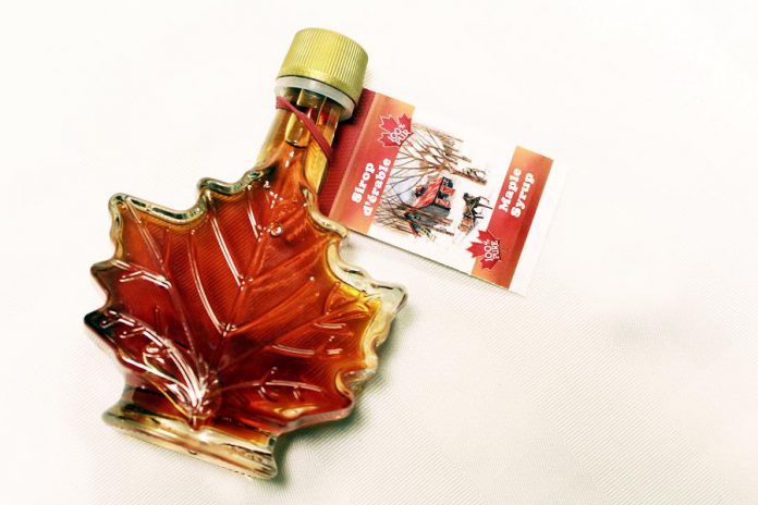 These maple leaf-shaped bottles of Golden Treasure maple syrup are perfect stocking stuffers. Larger sizes are also available. (Photo: GreenUP Store)