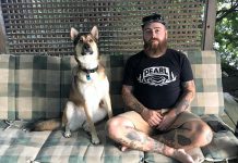 Jon Lockyer with his dog Pepper. After six years as director and curator of Artspace in Peterborough, Lockyer is leaving to pursue other interests. (Photo courtesy of Artspace Peterborough)
