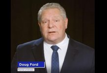 Premier Doug Ford in a video message posted on Twitter on Christmas Eve urging Ontarians to stay at home in advance of the Boxing Day shutdown. (Screenshot)