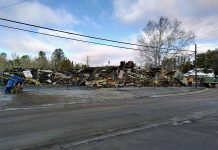 Sayers Foods in Apsley has been demolished after a fire devastated the family-owned grocery store on December 5, 2020, leaving many residents of the village and North Kawartha Township without access to a local grocery store. (Photo: North Kawartha Mayor Carolyn Amyotte / Facebook)