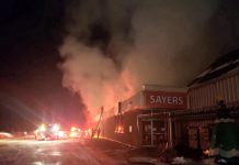 Sayers Foods in Apsley was engulfed in flames in the early morning of December 5, 2020. (Photo: Sayers Foods / Facebook)