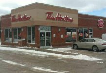 Four employees of the Tim Hortons at 289 Big Apple Drive in Colborne have tested positive for COVID-19. The Haliburton, Kawartha, Pine Ridge District Health Unit is advising customers who were served at the restaurant between November 23 and 30, 2020, to self-monitor and to get tested and self-isolate if they develop COVID-19 symptoms. (Photo: Tim Hortons)
