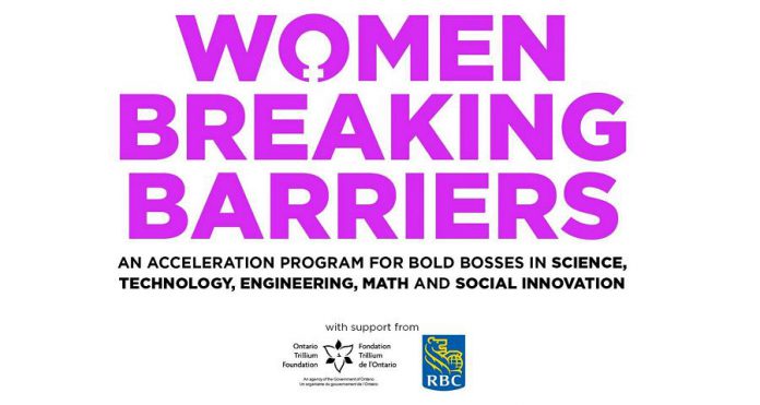  The Women Breaking Barriers program is designed to fast track the development of businesses founded by women in the science, technology, engineering, mathematics (STEM) and social innovation fields. (Graphic: Innovation Cluster)