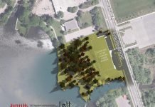 The site plan for the new Canadian Canoe Museum to be located in Peterborough's East City just north of Beavermead Park. The museum is purchasing the Johnson property from the City of Peterborough for for $1,575,000. (Graphic: Canadian Canoe Museum / Lett Architects)