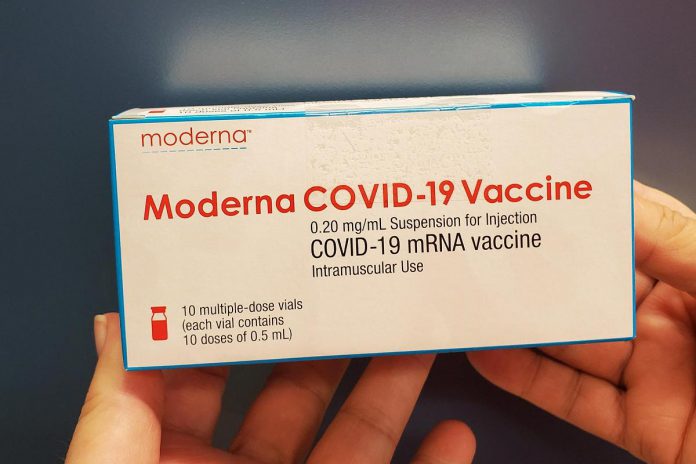Like the Pfizer-BioNTech vaccine, the Moderna vaccine is a messenger RNA (mRNA) vaccine. Studies have shown both Pfizer and Moderna are over 90 per cent effective in protecting against COVID-19, starting 14 days after the first dose. (Photo courtesy of Peterborough Public Health)