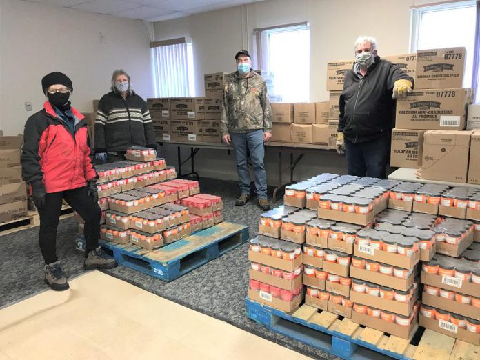 Residents, local businesses, and community-minded corporations stepped up to support North Kawartha Food Bank after fire destroyed Sayers in Apsley, the only grocery store in the township. For example, Campbell's donated five skids of food to the food bank. (Photo courtesy of North Kawartha Food Bank)