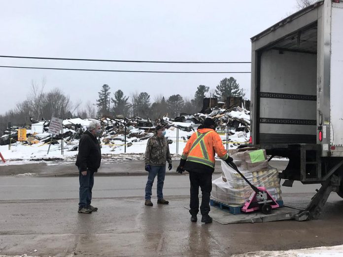 A delivery of donated food arrives from Loblaw's Real Canadian Superstore in Peterborough. (Photo courtesy of North Kawartha Food Bank)