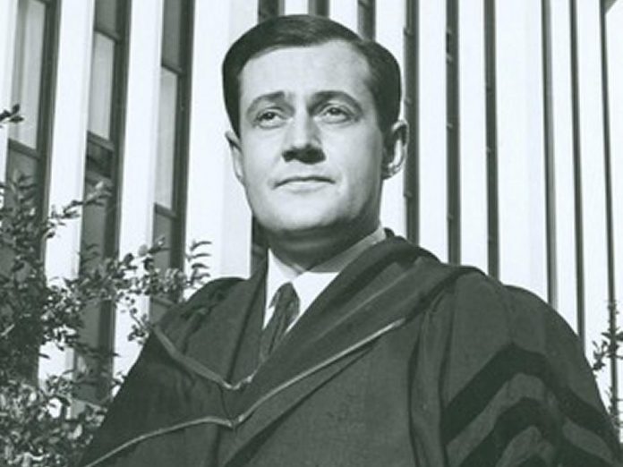 Thomas H.B. Symons as president-designate of Trent University in Peterborough in 1961. At just 33 years old, he was Canada's youngest university president at the time. (Photo courtesy of Trent University)