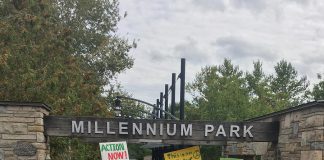 On September 27, 2019, youth in Peterborough led a protest march to local federal political candidates' campaign offices as part of The Global Climate Strike protest. This youth-led global protest movement took place in 4,500 locations in 150 countries and is one of the largest movements of its kind in history. (Photo: Leif Einarson)