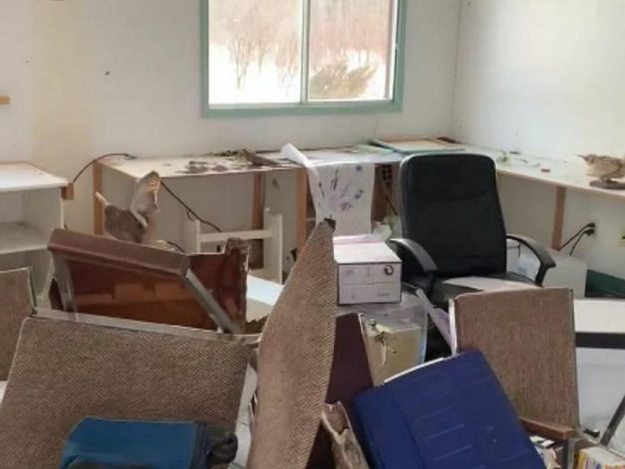 Some of the estimated $20,000 worth of damage caused by recent vandalism in the 'Discovery Shack' at Gamiing Nature Centre south of Bobcaygeon. (Video screenshot courtesy of Gamiing Nature Centre)