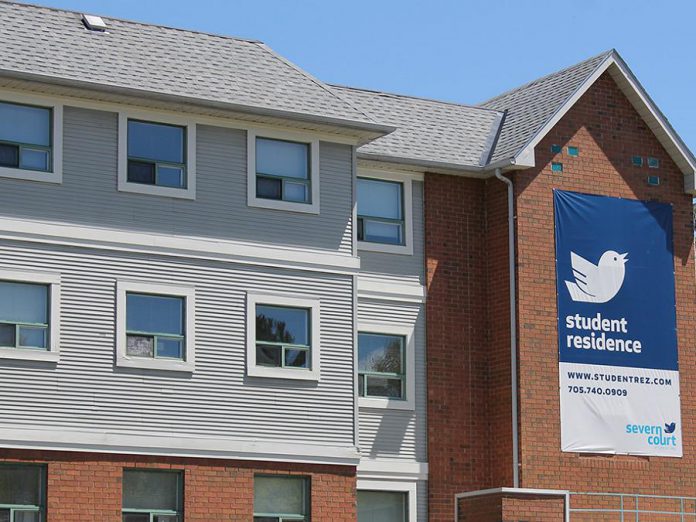 A COVID-19 outbreak at the Severn Court Student Residence near Fleming College in Peterborough resulted from at least one party held at the privately owned student housing complex on Feburary 20, 2021. A 31-year-old Fleming College student who lived at the residence and did not participate in the parties was infected, hospitalized, and subsequently died as a result of his illness. (Photo: Severn Court Management Company)