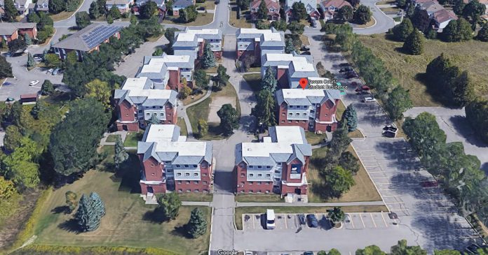 Severn Court Student Residence is located in a neighbourhood directly across from Fleming College in Peterborough. Approximately 200 students live in six separate buildings at the privately owned housing complex. (Photo: Google Maps)