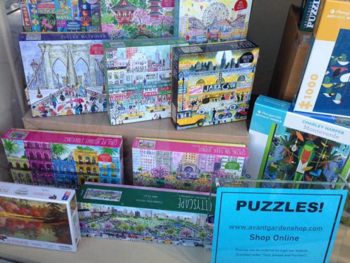 The popularity of puzzles during the pandemic has also helped The Avant-Garden Shop offset slower sales of other items in the store. (Photo courtesy of The Avant-Garden Shop)