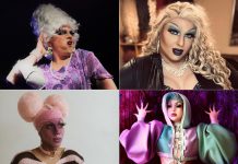 Peterborough-area drag artists Ms. Madge Enthat and Miss Divalicious (top row) and Sahira Q, and Just Janis (bottom row) are looking forward to the day when they can once again perform for in-person audiences. (Photos supplied by the artists)