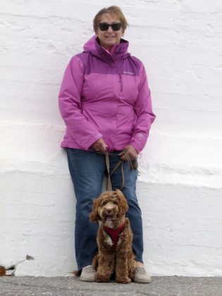 Catherine Ducharme, pictured with her dog Murphy, was inspired to bring a local chapter ("Pawd") of ElderDog Canada to Peterborough after hearing about the organization through a friend involved in a Nova Scotia Pawd. She noticed a lot of seniors with dogs in her own neighbourhood and also wondered what would happen to her own dog if she and her husband were no longer around. (Photo courtesy of Catherine Ducharme)