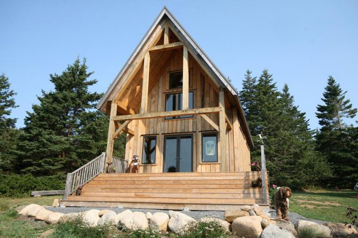 Place to Paws is a chapel-like building located in a natural setting at ElderDog Canada's national office in Lunenburg County in Nova Scotia, where people can pay tribute to canine companions who have passed on. The organization  holds an annual memorial service and butterfly release on the third Saturday of August to honour dogs who have passed away. (Photo: ElderDog Canada)