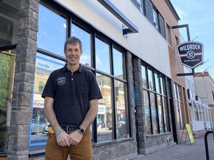 Scott Murison, co-owner of Wild Rock Outfitters in downtown Peterborough and a founding member of Green Economy Peterborough, says being part of the network means local businesses can share ideas, learn from others, and set an example that others can follow. Green Economy Peterborough officially launches on Earth Day (April 22) with a virtual event featuring local business leaders and a presentation by a sustainability expert. (Photo: Ben Hargreaves)