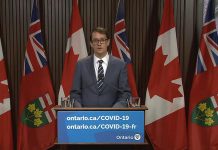 Ontario labour minister Monte McNaughton announces Ontario's proposed COVID-19 paid sick leave program at Queen's Park on April 28, 2021. (YouTube screenshot)