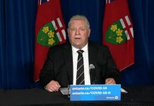 Premier Doug Ford announced on April 12, 2021 that Ontario schools will remain closed after spring break, with all elementary and secondary school students moving to remote learning as of April 19. No date has been set for the reopening of schools. (CPAC screenshot)