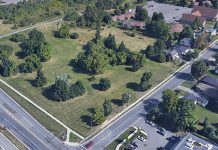 Sunset Park, greenspace located at Sunset Boulevard and Chemong Road in Peterborough, was one of two remaining locations under consideration for the location of a new fire hall for the City of Peterborough. City staff will be recommending the fire hall be located at the site of the to-be-closed Northcrest Arena. (Photo: Google)