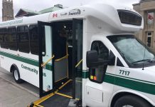 The Link, a new rural transportation service connecting Selwyn Township and Curve Lake First Nation to Peterborough, launches on May 3, 2021. The pilot service uses full accessible 15-passenger buses operated by Peterborough Transit. (Photo: City of Peterborough)