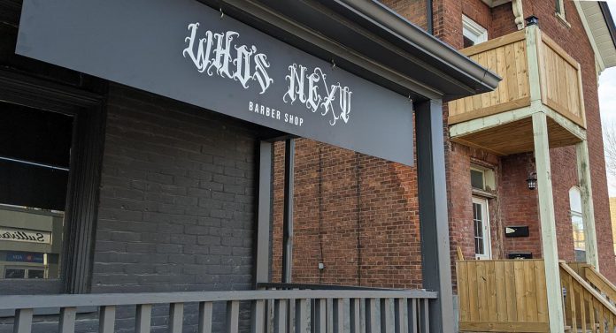 The Who’s Next barber shop is located at 72 Hunter Street East in Peterborough's East City. (Photo: Bruce Head / kawarthaNOW)