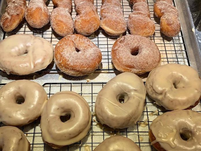 Mike Frampton originally planned to sell his fresh handmade donuts, all-day breakfast, and locally roasted coffee from his food truck. Now he will be opening a retail location on Water Street in downtown Peterborough.  (Photo: Tragically Dipped Donuts)