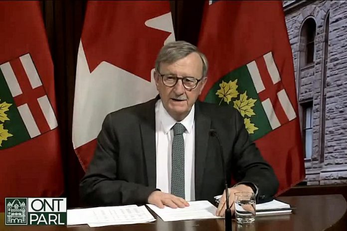 Ontario's chief medical officer of health Dr. David Williams speaking at a media briefing at Queen's Park on May 10, 2021. (CPAC screenshot)