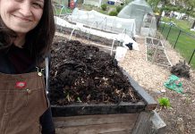 Hayley Goodchild takes a selfie with her compost. To celebrate International Compost Awareness Week (May 2-8), share your #CompostSelfie with @PtboGreenUP on social media. (Photo: Hayley Goodchild)