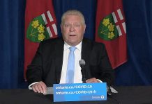 On May 13, 2021, in his first media briefing in weeks at Queen's Park, Ontario Premier Doug Ford announced the province's stay-at-home order would be extended until at least June 2. (CPAC screenshot)