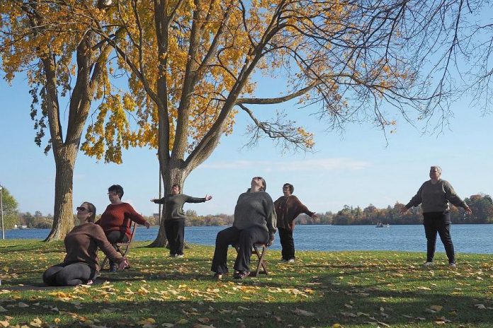 As part of her Public Energy residence in 2019-2020, performance artist Melissa Addison-Webster partnered with the Brain Injury Association Peterborough Region to facilitate movement workshops to explore themes of transformation and belonging. (Photo courtesy of Public Energy)