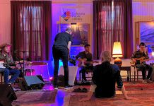 Greg Keelor recorded a live performance of his latest solo record 'Share The Love' over two days in fall 2020 at Gores Landing Community Hall south of Rice Lake, with a band featuring Peterborough-area musicians Jim Bowskill, James McKenty, Ian McKeown, Melissa Payne, and Kyler Tapscott along with Blue Rodeo's Glenn Milchem. (Photo: Greg Keelor / Facebook)