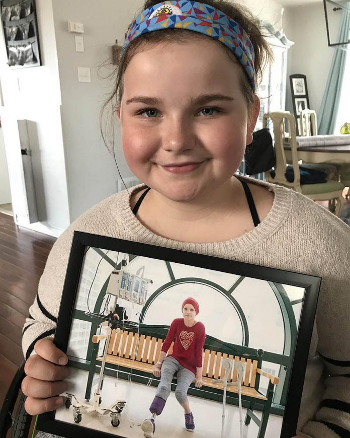 Neave Alderson, a 13-year-old cancer survivor in Peterborough, Ontario, Canada