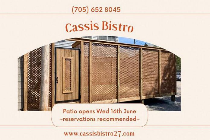 The Cassis Bistro patio opens on June 16, 2021. Reservations are strongly recommended. (Graphic: Cassis Bistro / Facebook)