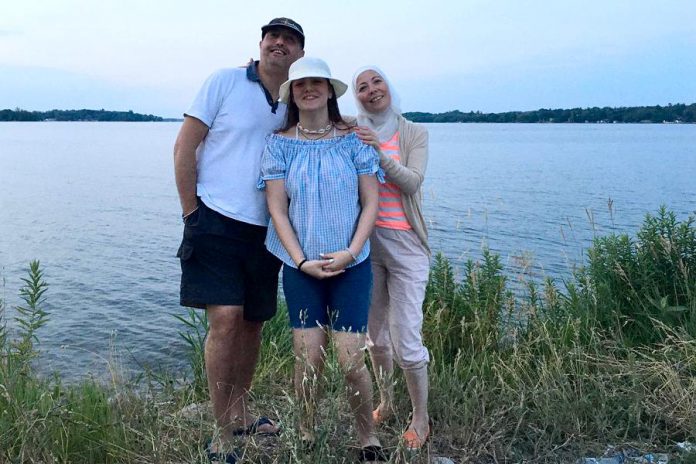 Imad Mahfouz with his daughter Zeina and wife Nerveen (and son Abdullah behind the camera) enjoying Canada's outdoors. Along with learning English, Canadian winters were a challenge for the Syrian family. The family also suffered a loss during the pandemic, when Imad's father died in Syria after contracting the virus. (Photo courtesy of the Mahfouz family)