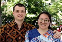 Jessie Iriwanto (right), originally from Indonesia, with her husband Dmitry, originally from Russia, who she met at Trent University when they were both international students. The couple, who married in 2014, turned to cooking as a hobby during the pandemic, with the goal of cooking a new dish from a different country once a month. Jessie is sharing her recipe for beef rendang, a signature dish from Indonesia, which she has adapted to accommodate ingredients commonly found in Canada. (Photo: Linda Cardona)