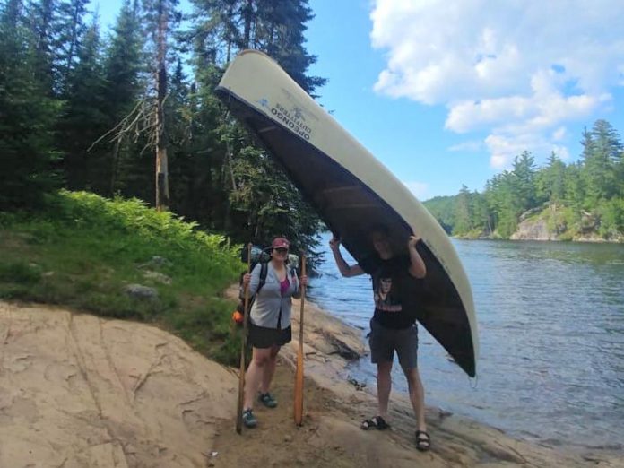 Jessie and her husband Dmitry during a very Canadian canoe trip. They consider Canada their home and feel a sense of belonging in Peterborough. (Photo courtesy of Jessie Iriwanto)