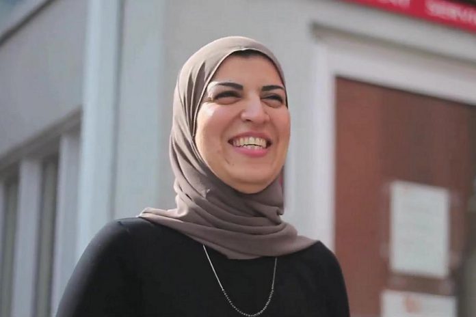 Reem Ali, pictured in a 2018 video produced by the Greater Peterborough Chamber of Commerce for its 4-Under-40 profiles, is the City of Peterborough's first diversity, equity and inclusion officer. She will begin in the newly created position in July. (Screenshot by kawarthaNOW)