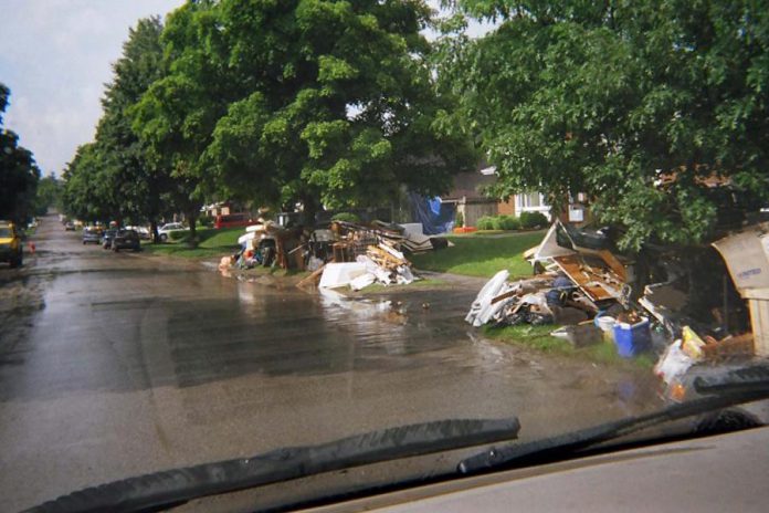 Around 12,500 tons of materials were taken to landfill in the two weeks following the flood. (Photo: City of Peterborough Emergency & Risk Management Division) 