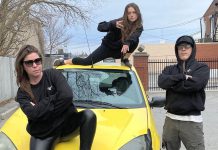 The El owners Amanda da Silva (left) and Greg da Silva (right) with manager Maddy Thompson (middle) pose for a pretend album cover in one of the many photos and videos they begin posting on the Cobourg restaurant's Instagram account during the second provincial COVID-19 lockdown. As well as building a fun and silly brand for the gastropub, the posts have also been drawing new customers. (Photo: The El / Instagram)