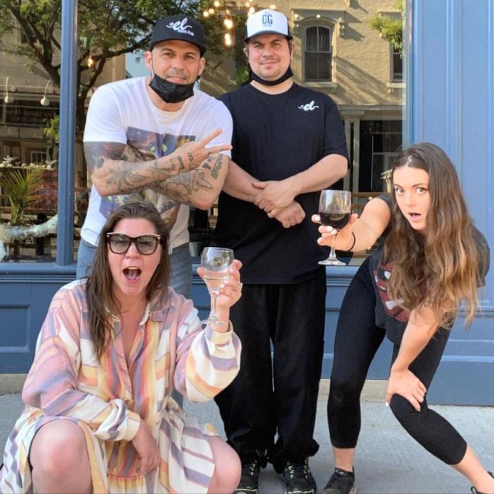 The El owners Amanda da Silva (bottom left) and Greg da Silva (top left) da Silva pose with their restaurant's manager Maddy Thompson (bottom right) and chef Joe (top right).  Greg and Amanda believe making their restaurant a fun environment to work is the best way to get the most from their staff. (Photo: The El / Instagram)