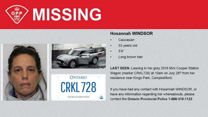 OPP poster for missing Hosannah Windsor of Campbellford.