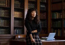 Sandra Oh stars in the new Netflix comedy series The Chair, where she plays the first female and woman of colour to chair a university's failing English department. It premieres on Netflix on Friday, August 20th. (Photo: Netflix)