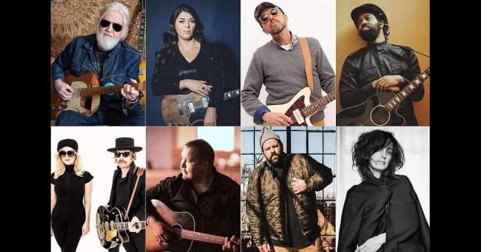 Performers at the Peterborough Folk Festival's 'We Can Do This' four-concert series on August 17, 18, 20, and 21, 2021 include (left to right, top and bottom): Greg keelor, Terra Lightfoot, Hawksley Workman, AHI, Whitehorse, William Prince, Donvan Woods, and Chantal Kreviazuk. The series also features Brittany Brooks and local musicians Melissa Payne, Jimmy Bowskill, Evangeline Gentle, and Lauryn Macfarlane. (Photo collage by kawarthaNOW)