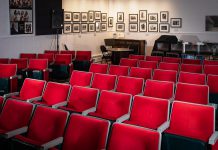 The Loft Cinema in downtown Cobourg is a second-storey, soft-seat, boutique theatre. The venue has a stage, a 20-inch screen, digital cinema system, and a full P.A. They typically screen documentaries, independent and foreign films, ballets, and operas. Pre-COVID, they also staged live events such as jazz concerts. (Photo: Elizabeth LaFontaine)