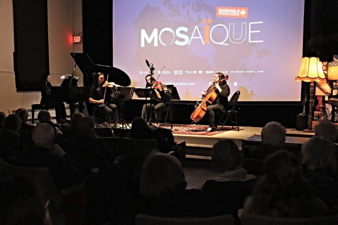 The Loft Cinema also hosts small live music events on its stage and is home to the Les AMIS chamber music concert series. Pictured is the Ensemble Made in Canada’s unique Mosaïque Project in 2019.  (Photo: The Loft / Facebook)